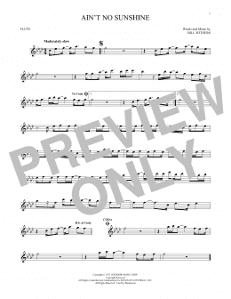 page one of Ain't No Sunshine (Flute Solo)
