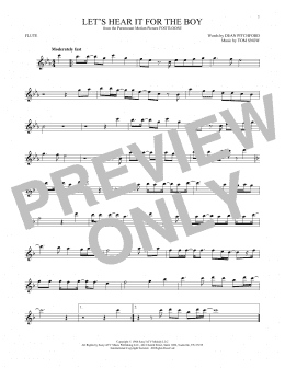 page one of Let's Hear It For The Boy (Flute Solo)