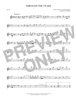 page one of Through The Years (Flute Solo)
