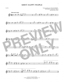 page one of Shiny Happy People (Flute Solo)