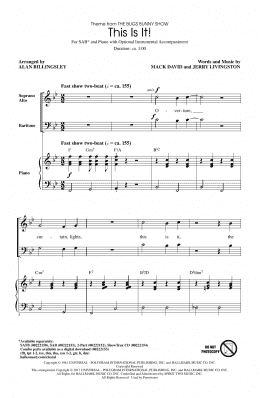 page one of This Is It (arr. Alan Billingsley) (SAB Choir)
