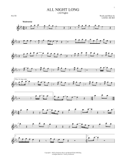 page one of All Night Long (All Night) (Flute Solo)