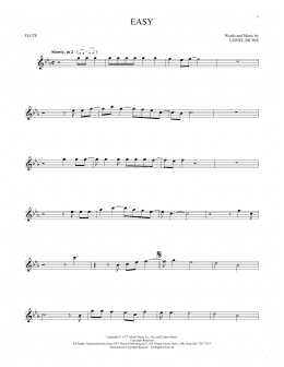 page one of Easy (Flute Solo)