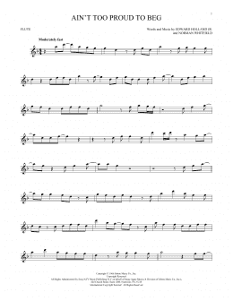 page one of Ain't Too Proud To Beg (Flute Solo)