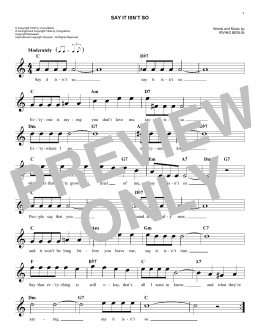page one of Say It Isn't So (Easy Lead Sheet / Fake Book)