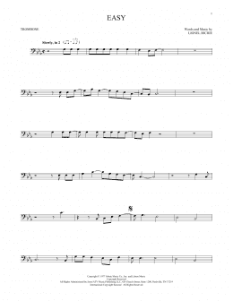 page one of Easy (Trombone Solo)