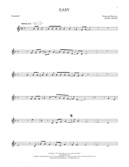 page one of Easy (Trumpet Solo)