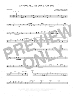 page one of Saving All My Love For You (Trombone Solo)