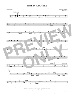 page one of Time In A Bottle (Trombone Solo)