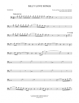 page one of Silly Love Songs (Trombone Solo)