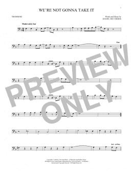 page one of We're Not Gonna Take It (Trombone Solo)
