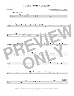 page one of Sweet Home Alabama (Trombone Solo)