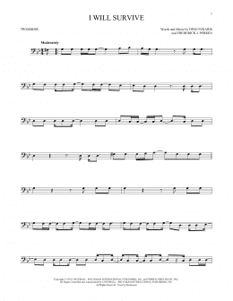 page one of I Will Survive (Trombone Solo)