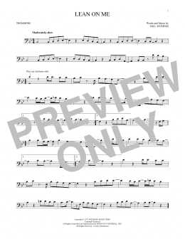 page one of Lean On Me (Trombone Solo)