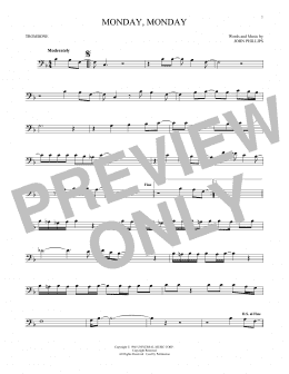 page one of Monday, Monday (Trombone Solo)