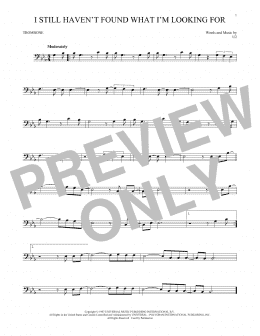 page one of I Still Haven't Found What I'm Looking For (Trombone Solo)