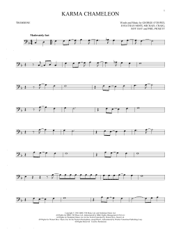 page one of Karma Chameleon (Trombone Solo)