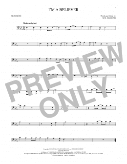 page one of I'm A Believer (Trombone Solo)
