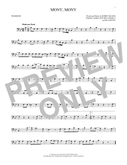 page one of Mony, Mony (Trombone Solo)
