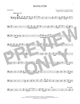 page one of Maneater (Trombone Solo)