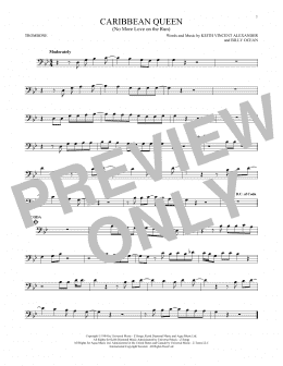 page one of Caribbean Queen (No More Love On The Run) (Trombone Solo)