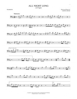 page one of All Night Long (All Night) (Trombone Solo)