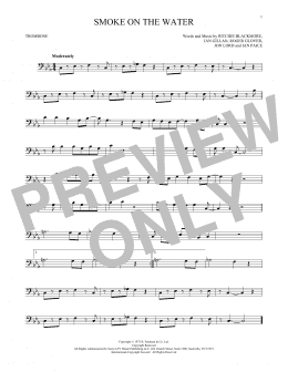 page one of Smoke On The Water (Trombone Solo)