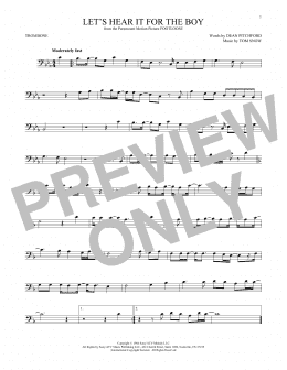 page one of Let's Hear It For The Boy (Trombone Solo)