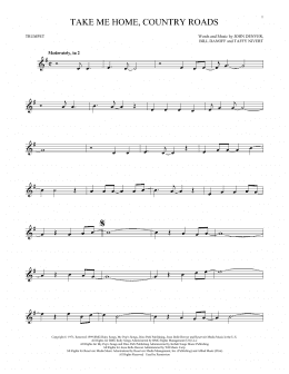 page one of Take Me Home, Country Roads (Trumpet Solo)