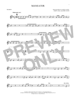 page one of Maneater (Trumpet Solo)
