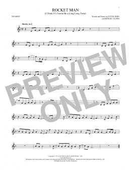 page one of Rocket Man (I Think It's Gonna Be A Long Long Time) (Trumpet Solo)