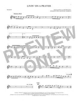 page one of Livin' On A Prayer (Trumpet Solo)