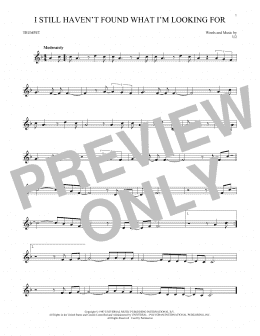page one of I Still Haven't Found What I'm Looking For (Trumpet Solo)