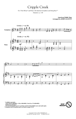 page one of Cripple Creek (3-Part Mixed Choir)