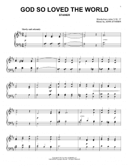 page one of God So Loved The World (Piano Solo)