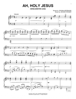 page one of Ah, Holy Jesus (Piano Solo)