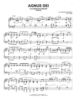 page one of Agnus Dei (Piano Solo)