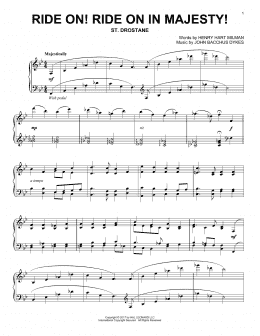 page one of Ride On! Ride On In Majesty! (Piano Solo)