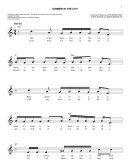 page one of Summer In The City (Easy Lead Sheet / Fake Book)