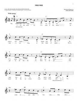 page one of Free Ride (Easy Lead Sheet / Fake Book)