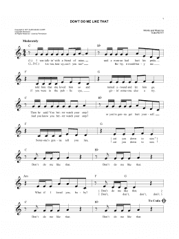 page one of Don't Do Me Like That (Lead Sheet / Fake Book)