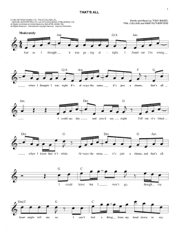 page one of That's All (Lead Sheet / Fake Book)