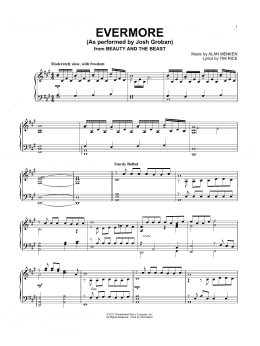 page one of Evermore (from Beauty And The Beast) (Piano Solo)