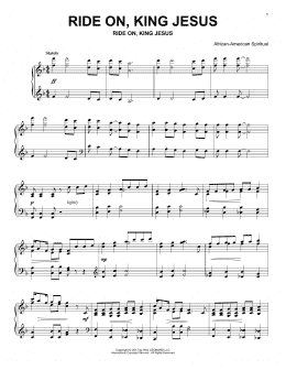 page one of Ride On, King Jesus (Piano Solo)