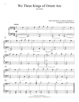 page one of We Three Kings Of Orient Are (Piano Duet)