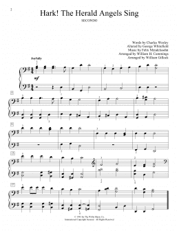 page one of Hark, The Herald Angels Sing (Piano Duet)