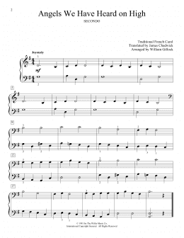 page one of Angels We Have Heard On High (Piano Duet)