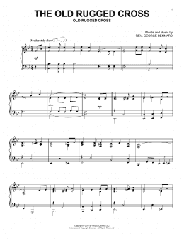 page one of The Old Rugged Cross (Piano Solo)