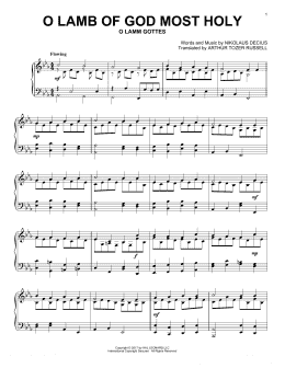 page one of O Lamb Of God Most Holy (Piano Solo)
