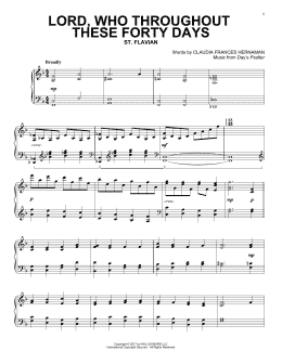 page one of Lord, Who Throughout These Forty Days (Piano Solo)